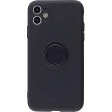 Coque iPhone X / Xs - Soft Touch avec anneau - Noir