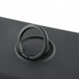 Hülle iPhone 12 - Soft Touch mit Ring - Schwarz