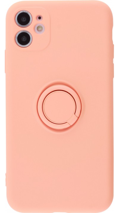 Hülle iPhone 11 - Soft Touch mit Ring - Orange