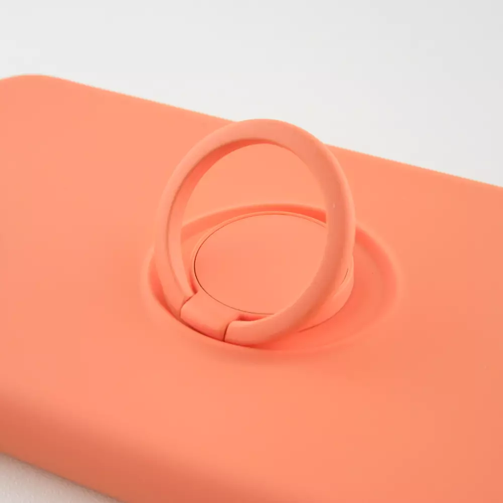 Coque iPhone 11 - Soft Touch avec anneau - Orange