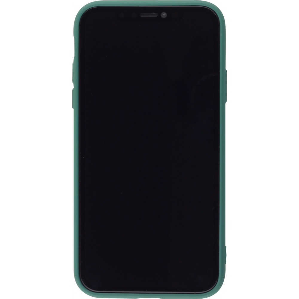 Coque iPhone 11 Pro Max - Soft Touch avec anneau - Vert foncé