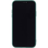 Coque iPhone 12 - Soft Touch avec anneau - Vert foncé