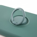 Hülle iPhone XR - Soft Touch mit Ring - Dunkelgrün