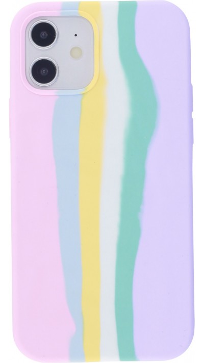 Coque iPhone 11 - Soft Touch multicolors rose - Violet