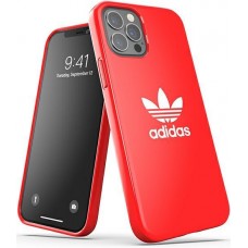 Coque iPhone 12 / 12 Pro - Adidas gel laqué flexible avec logo blanc imprimé - Rouge