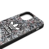 Coque iPhone 12 Pro Max - Adidas gel rigide fond fleuri et logo imprimé en blanc - Multicolore
