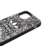 iPhone 12 Pro Max Case Hülle - Adidas starres Gel geblümter Hintergrund und aufgedrucktes Logo in Weiß - Multicolor