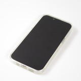Coque iPhone 12 / 12 Pro - Adidas silicone rigide transparent avec répétition du logo effet irisé - Transparent