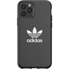 Coque iPhone 13 Pro Max - Adidas similicuir avec logo blanc embossé - Noir