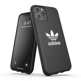 Coque iPhone 12 Pro Max - Adidas similicuir avec logo blanc embossé - Noir