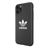 Coque iPhone 13 Pro Max - Adidas similicuir avec logo blanc embossé - Noir