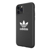 Coque iPhone 12 Pro Max - Adidas similicuir avec logo blanc embossé - Noir