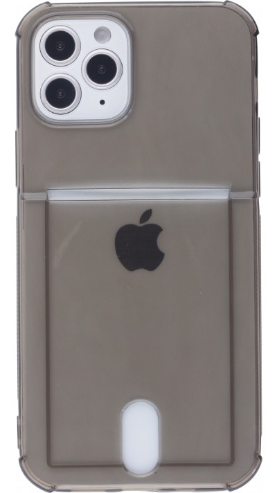Hülle iPhone 11 - Gummi Bumper Kartenhalter - Schwarz