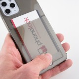 Hülle iPhone 12 / 12 Pro - Gummi Bumper Kartenhalter - Schwarz