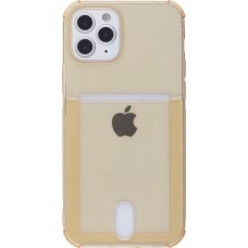 Hülle iPhone 12 Pro Max - Gummi Bumper Kartenhalter - Gold