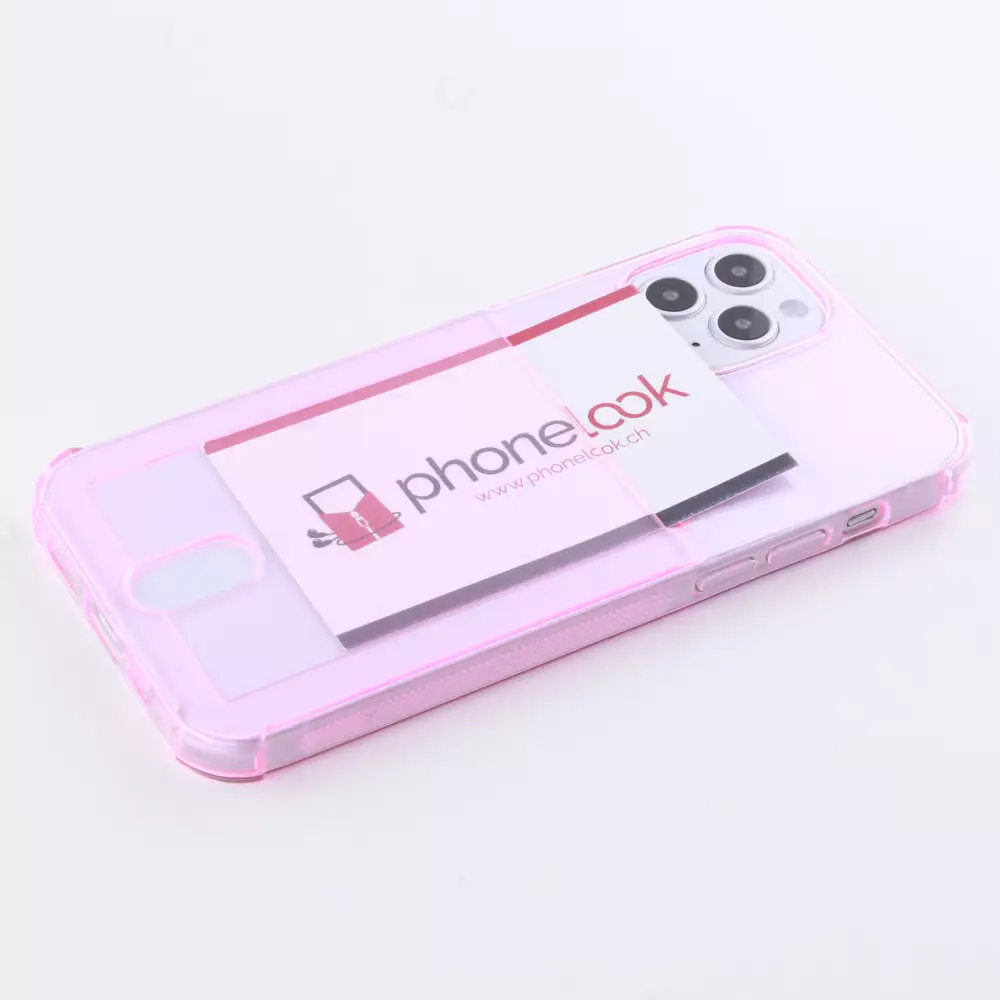 Coque iPhone 12 Pro Max - Gel Bumper Porte-carte - Rose