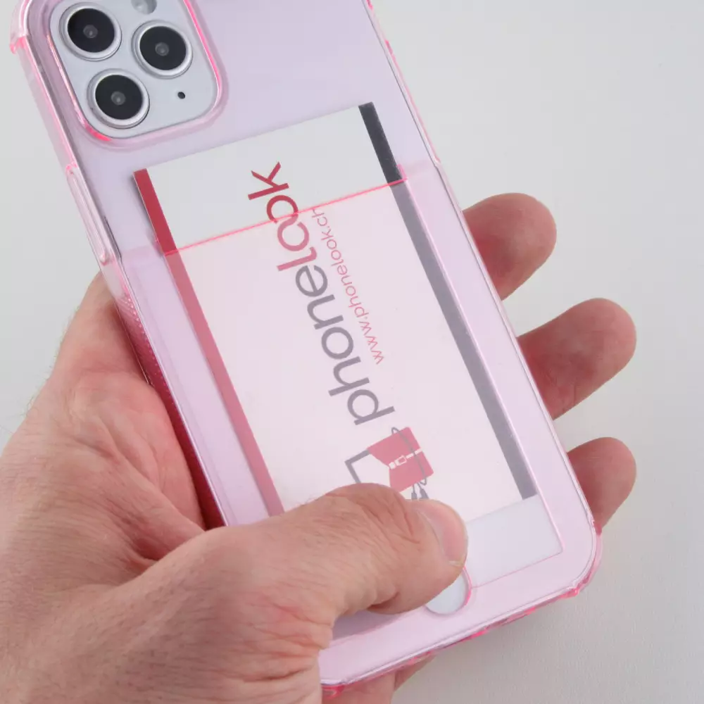Coque iPhone 12 Pro Max - Gel Bumper Porte-carte - Rose