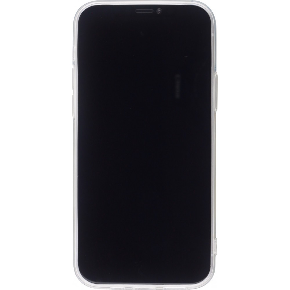 Coque iPhone 12 / 12 Pro - Gel petit coeur transparent - Blanc