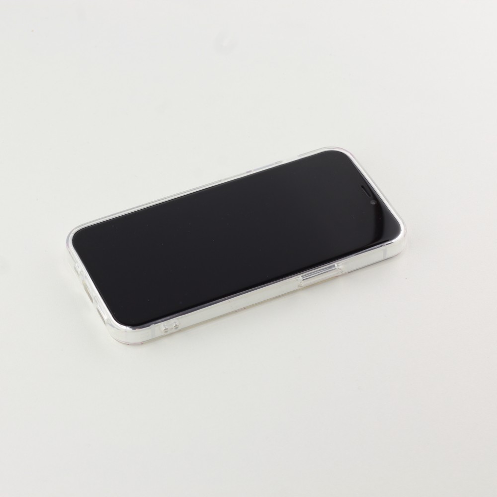 Coque iPhone 12 / 12 Pro - Gel petit coeur transparent - Rouge