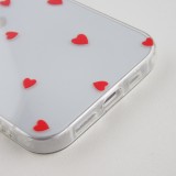 Coque iPhone 12 / 12 Pro - Gel petit coeur transparent - Rouge