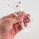 Coque iPhone 12 / 12 Pro - Gel petit coeur transparent - Rouge