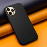 Hülle iPhone 12 / 12 Pro - Qialino Echtleder (MagSafe kompatibel) - Schwarz