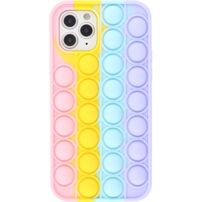 Coque iPhone 12 Pro Max - Silicone jeu éclate bulles anti-stress arc-en-ciel