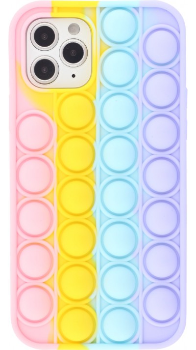 Coque iPhone 12 / 12 Pro - Silicone jeu éclate bulles anti-stress arc-en-ciel