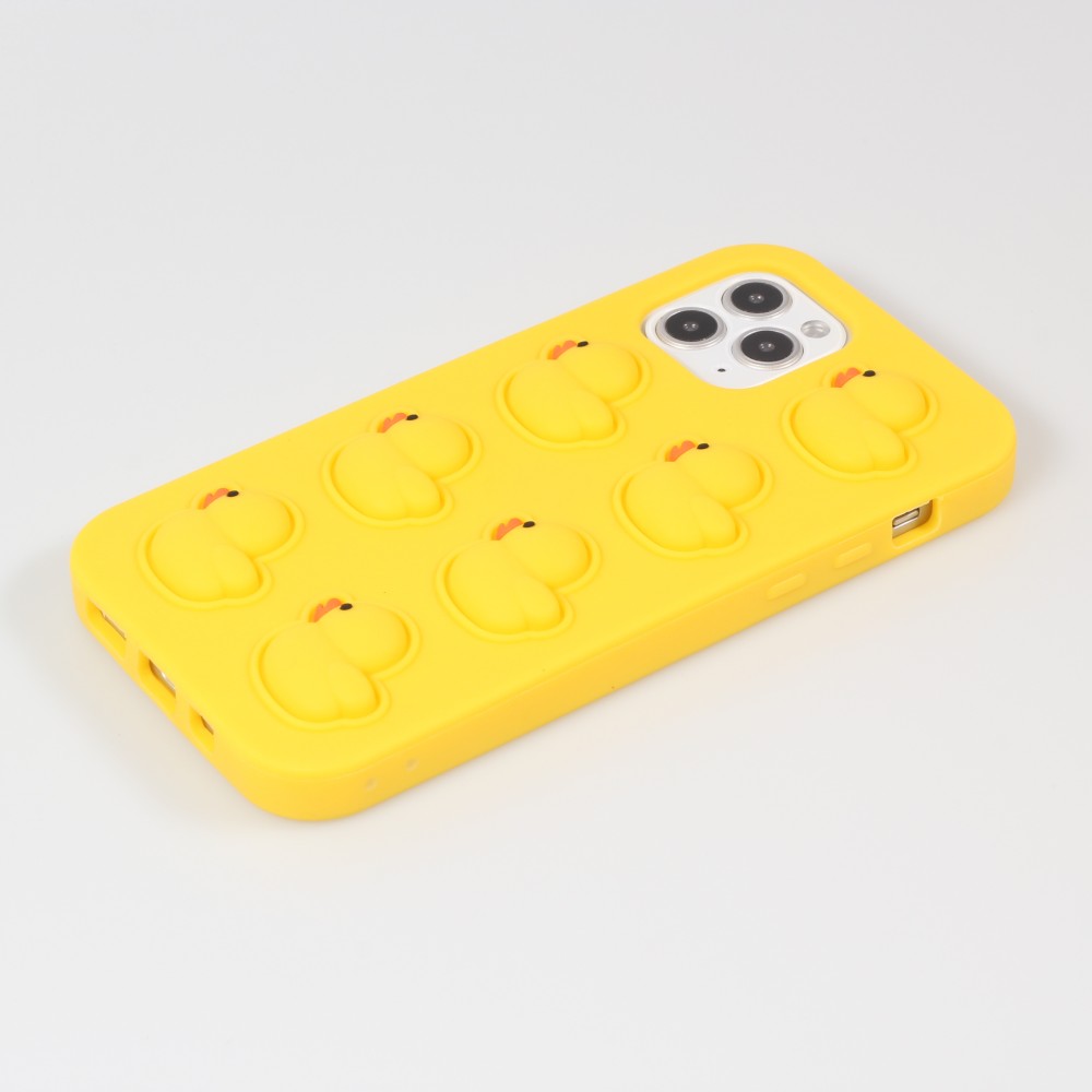 iPhone 12 Pro Max Case Hülle - Silicone jeu éclate bulles anti-stress canards
