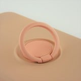Coque iPhone 12 - Soft Touch avec anneau - Rose
