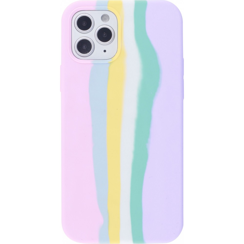 Coque iPhone 11 Pro Max - Soft Touch multicolors rose - Violet