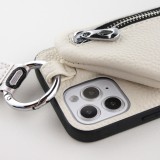 Hülle iPhone 12 Pro Max - Wallet mit tasche und Schleife - Weiss
