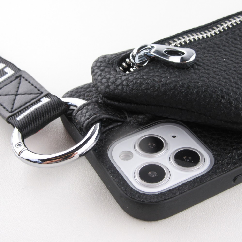 Hülle iPhone 12 Pro Max - Wallet mit tasche und Schleife - Schwarz