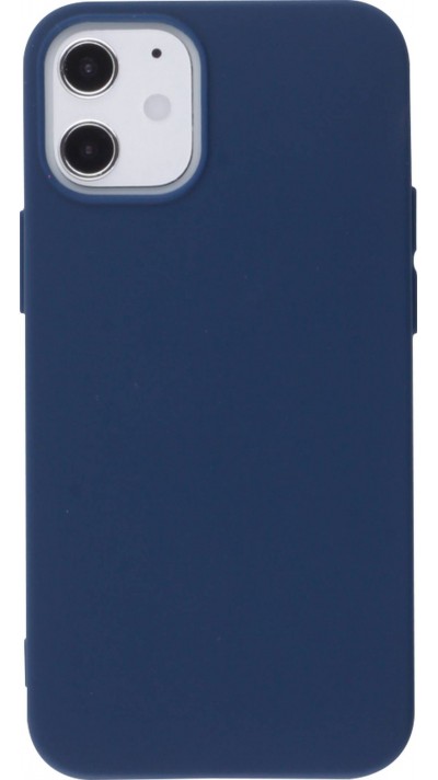 Coque iPhone 12 / 12 Pro - Silicone Mat - Bleu foncé