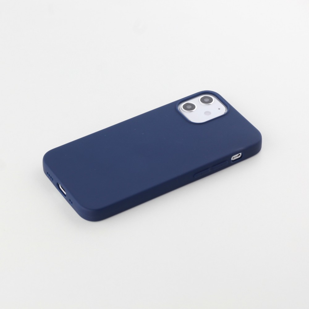 Hülle iPhone 12 / 12 Pro - Silikon Mat dunkelblau