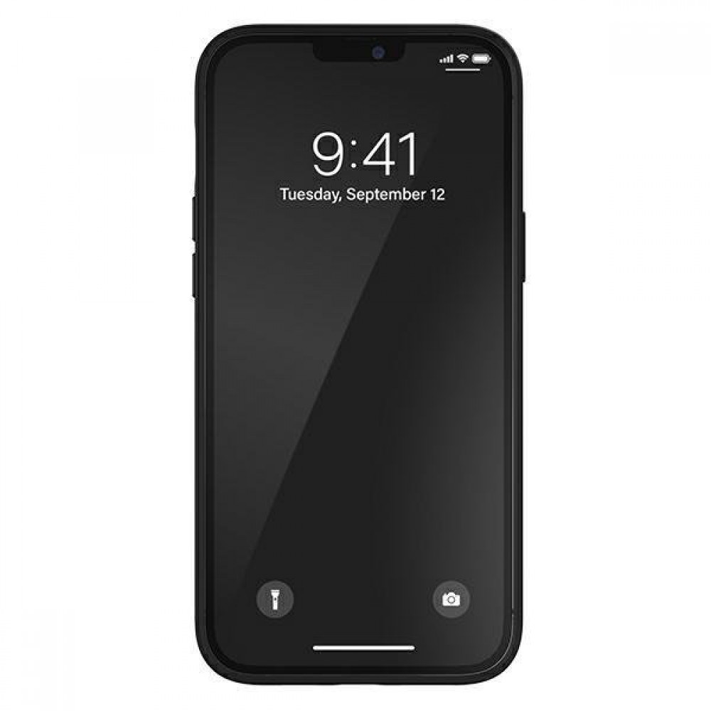 Coque iPhone 12 Pro Max - Adidas Gazelle style similicuir bandes blanches cousues et logo imprimé - Noir