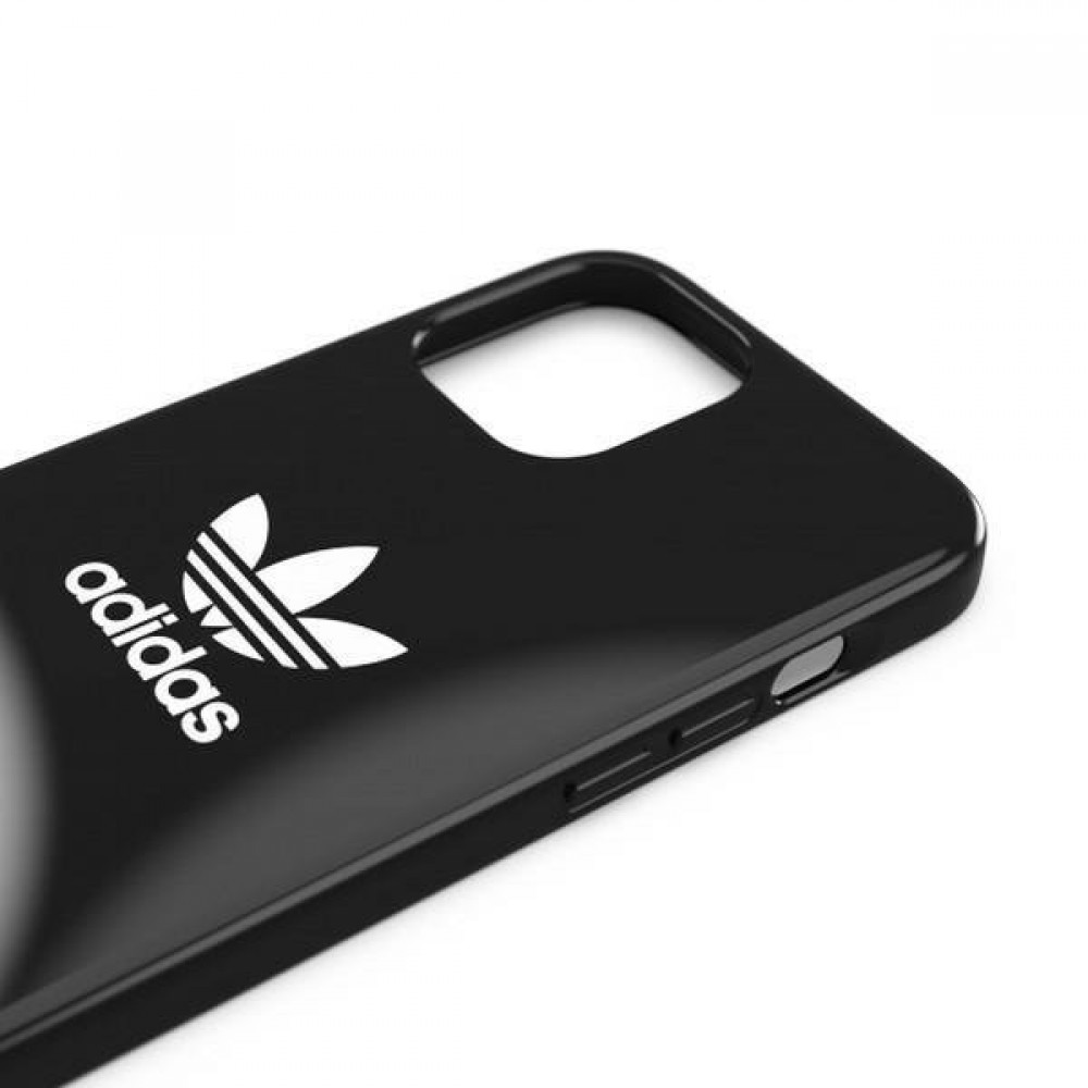 Coque iPhone 12 Pro Max - Adidas gel laqué flexible avec logo blanc imprimé - Noir
