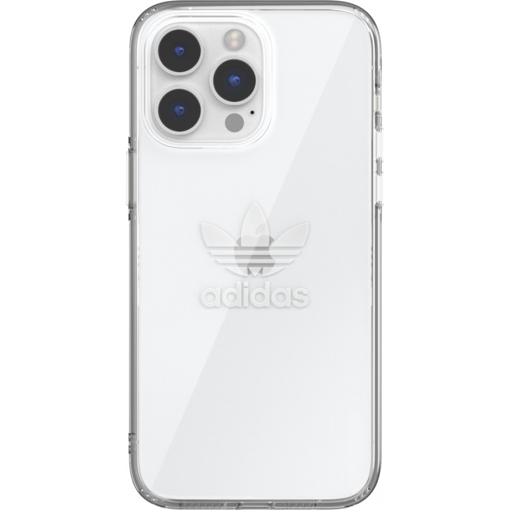 Coque iPhone 14 Pro Max - Adidas gel transparent rigide avec logo embossé - Transparent