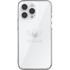 iPhone 14 Pro Case Hülle - Adidas starres transparentes Gel mit geprägtem Logo - Transparent