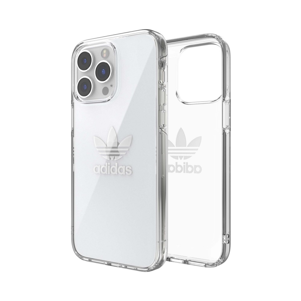Coque iPhone 14 Pro Max - Adidas gel transparent rigide avec logo embossé - Transparent
