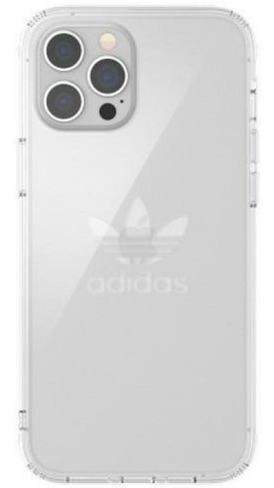 Coque iPhone 12 Pro Max - Adidas gel transparent rigide avec logo embossé - Transparent