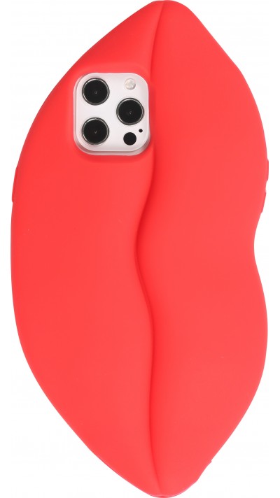 Coque iPhone 12 Pro Max - Coque amusante 3D bouche - Rouge