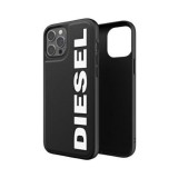 Coque iPhone 12 Pro Max - Diesel similicuir avec logo embossé - Noir