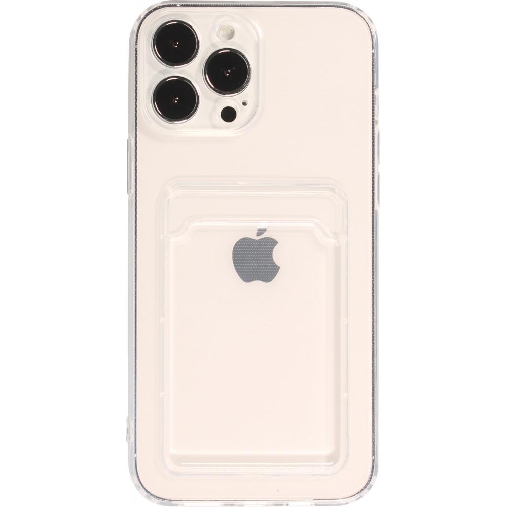 Coque iPhone 12 porte-cartes silicone (transparente) 