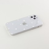 Coque iPhone 12 Pro Max - Gel petit coeur - Blanc