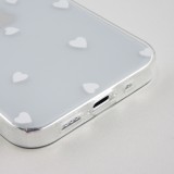 Coque iPhone 12 Pro Max - Gel petit coeur transparent - Blanc