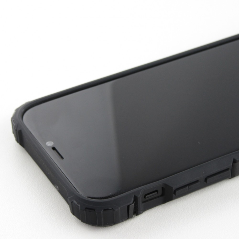 Coque iPhone 12 Pro Max - Hybrid carbon - Noir