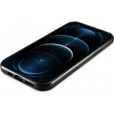 iPhone 12 Pro Max Case Hülle - ICARER Echtes Leder Oil Wax Premium - Schwarz