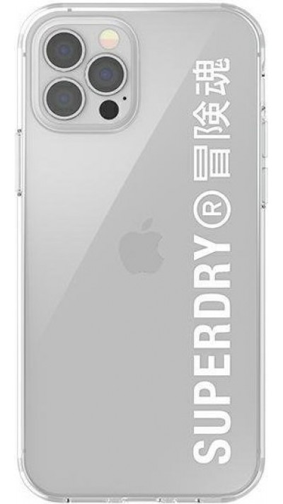Coque iPhone 12 / 12 Pro - Superdry Clear Case transparente avec logo imprimé
