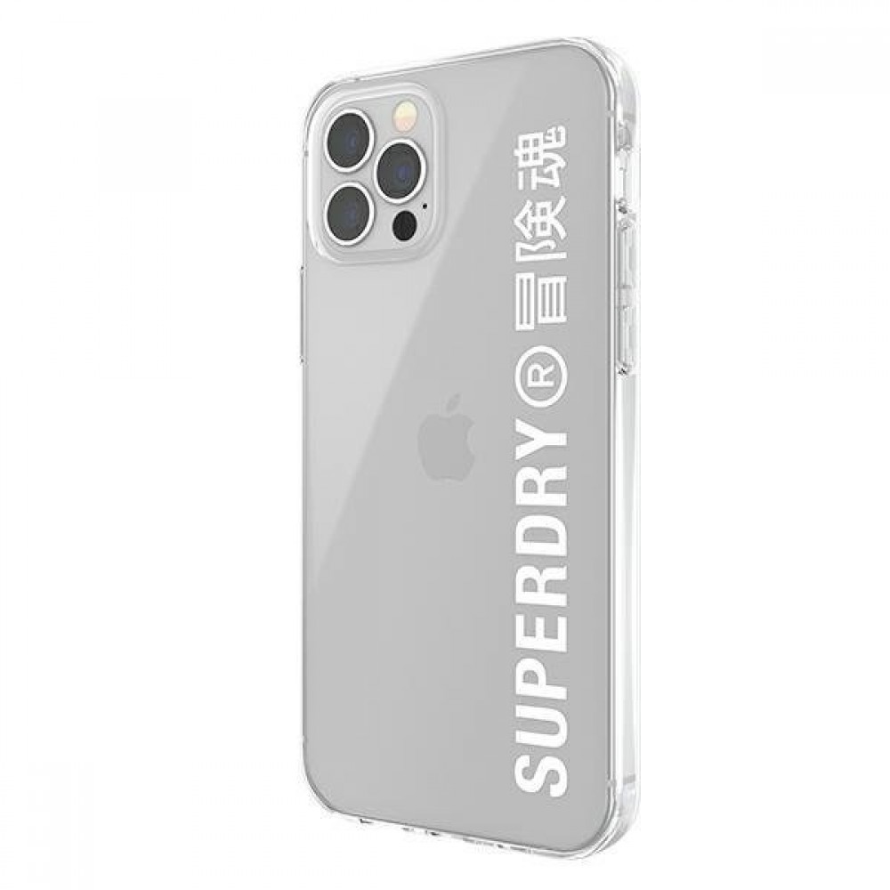 Coque iPhone 12 Pro Max - Superdry Clear Case transparente avec logo imprimé